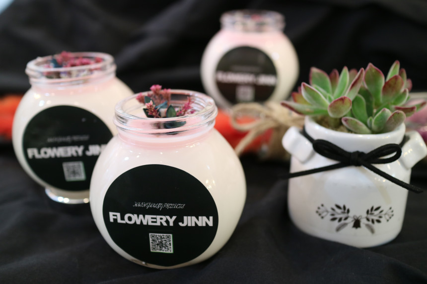 ALBUS Natural Soya Candle 5oz Flower Gift