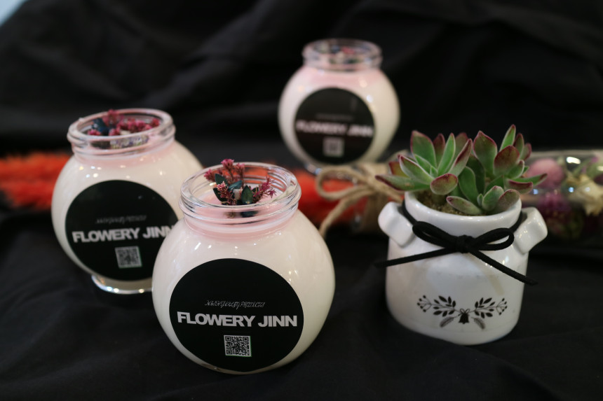 ALBUS Natural Soya Candle 5oz Flower Gift