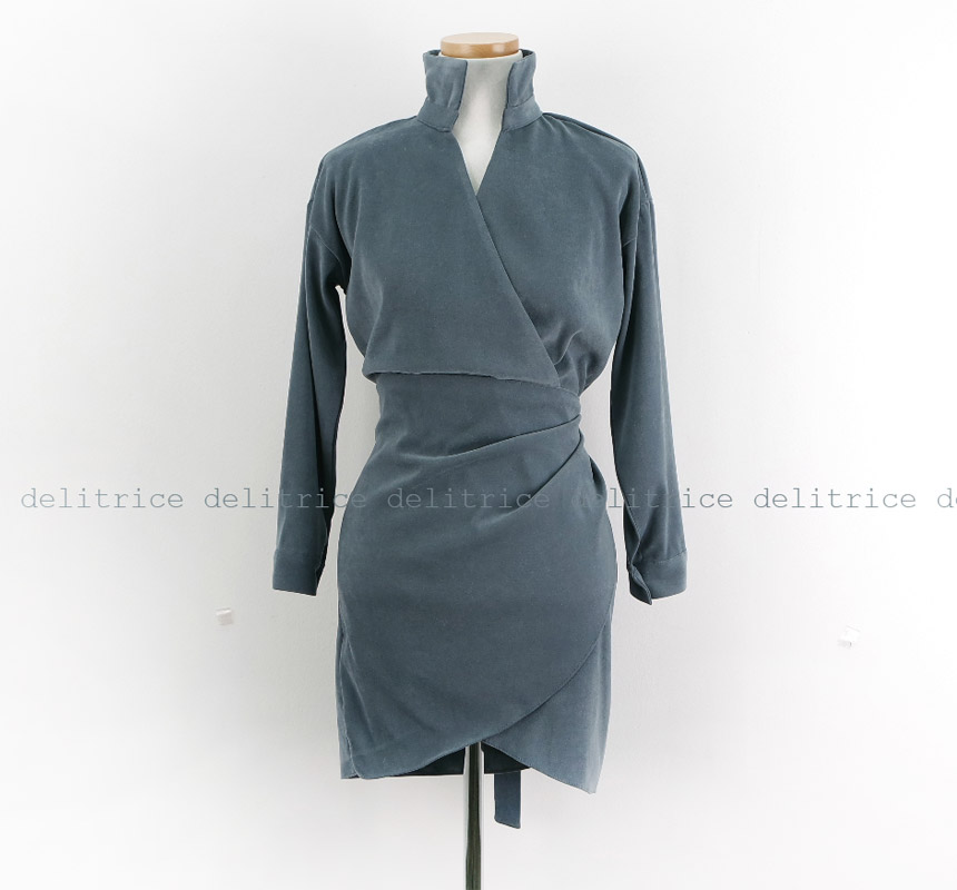 Suede guest lap one-piece winter sexy velvet V-nec