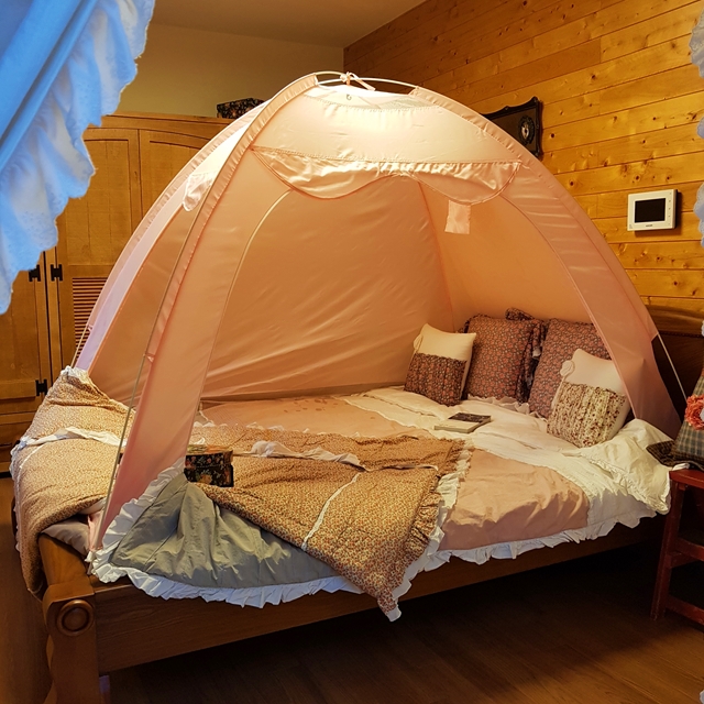 산토초이 난방텐트 침대텐트 실내텐트 방한 원터치 보온 1인용 싱글 1-2인용