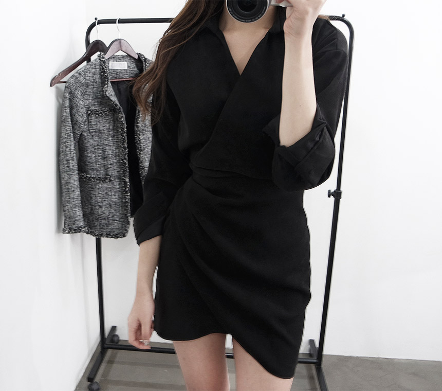 Suede guest lap one-piece winter sexy velvet V-nec