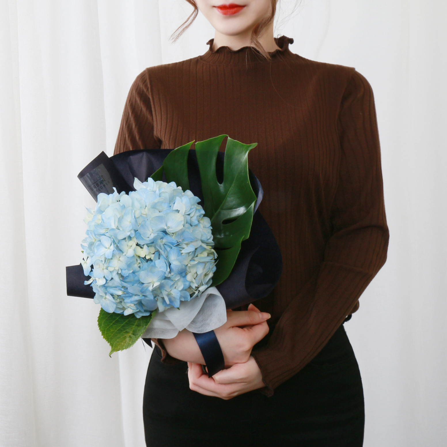 수국꽃다발 핑크 블루 생화 기념일 생일 축하 꽃배달 생화택배