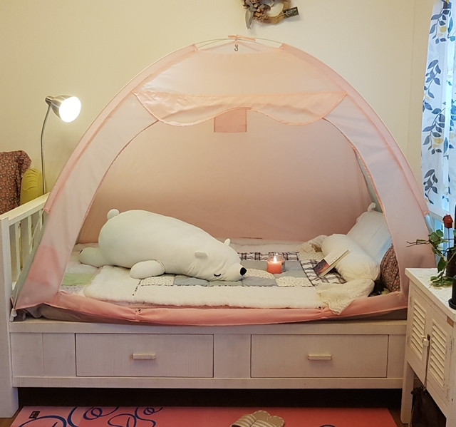 산토초이 난방텐트 침대텐트 실내텐트 방한 원터치 보온 1인용 싱글 1-2인용