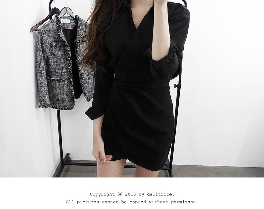 Suede guest lap one-piece winter sexy velvet V-nec