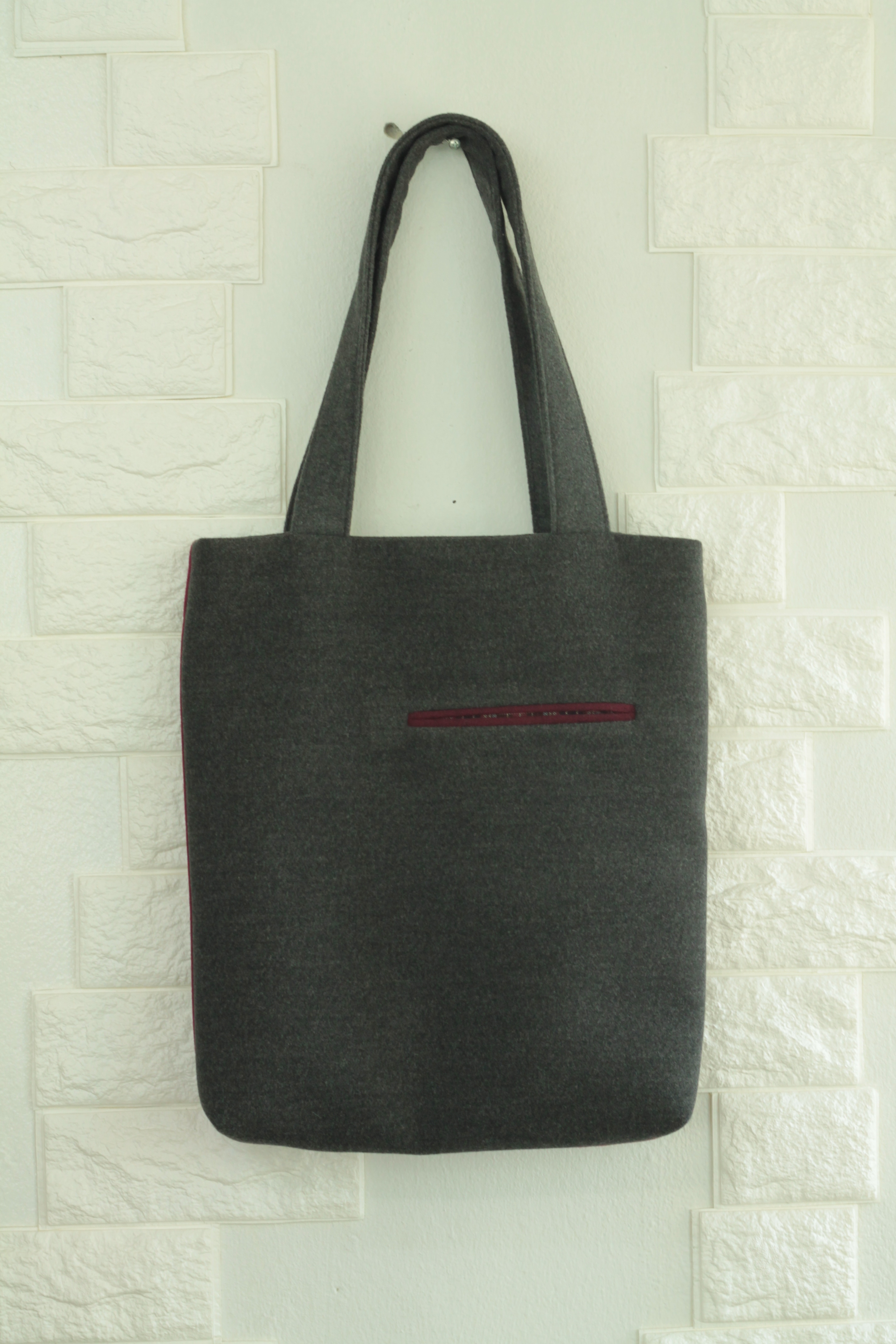 TOTE ECO SHOPPING TRAVEL wool eco bag with lip bag