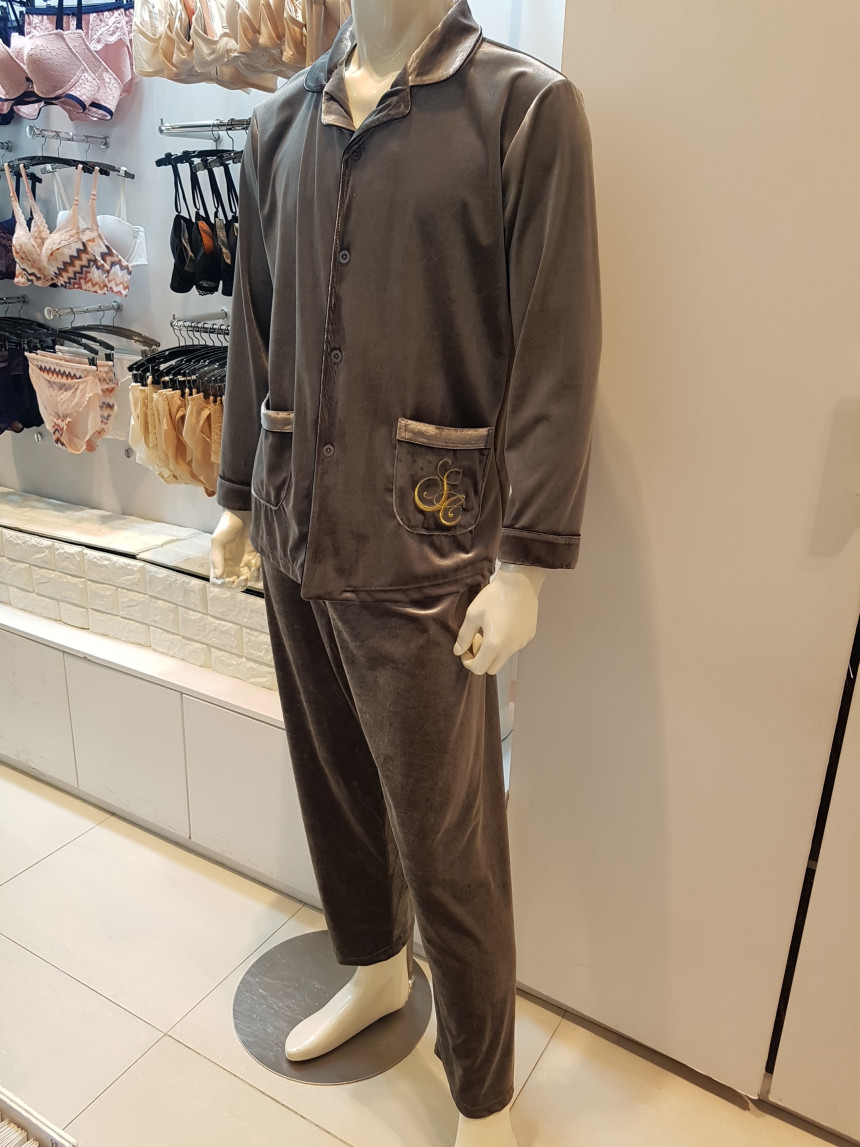Sexy Cookie Gray Velvet South Pajama SCMNT945 GY