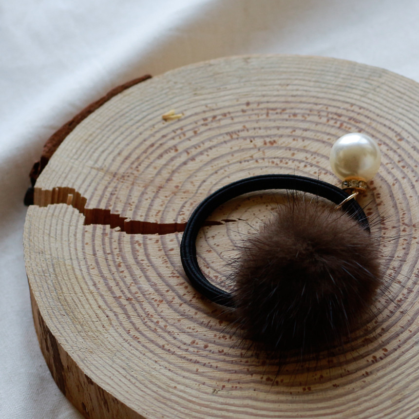 Hair Accessories Rendezvous Real Mink Date Hairpin