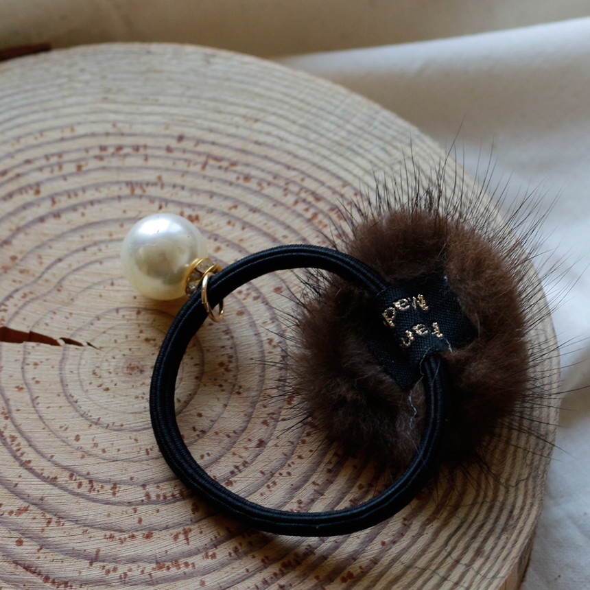 Hair Accessories Rendezvous Real Mink Date Hairpin