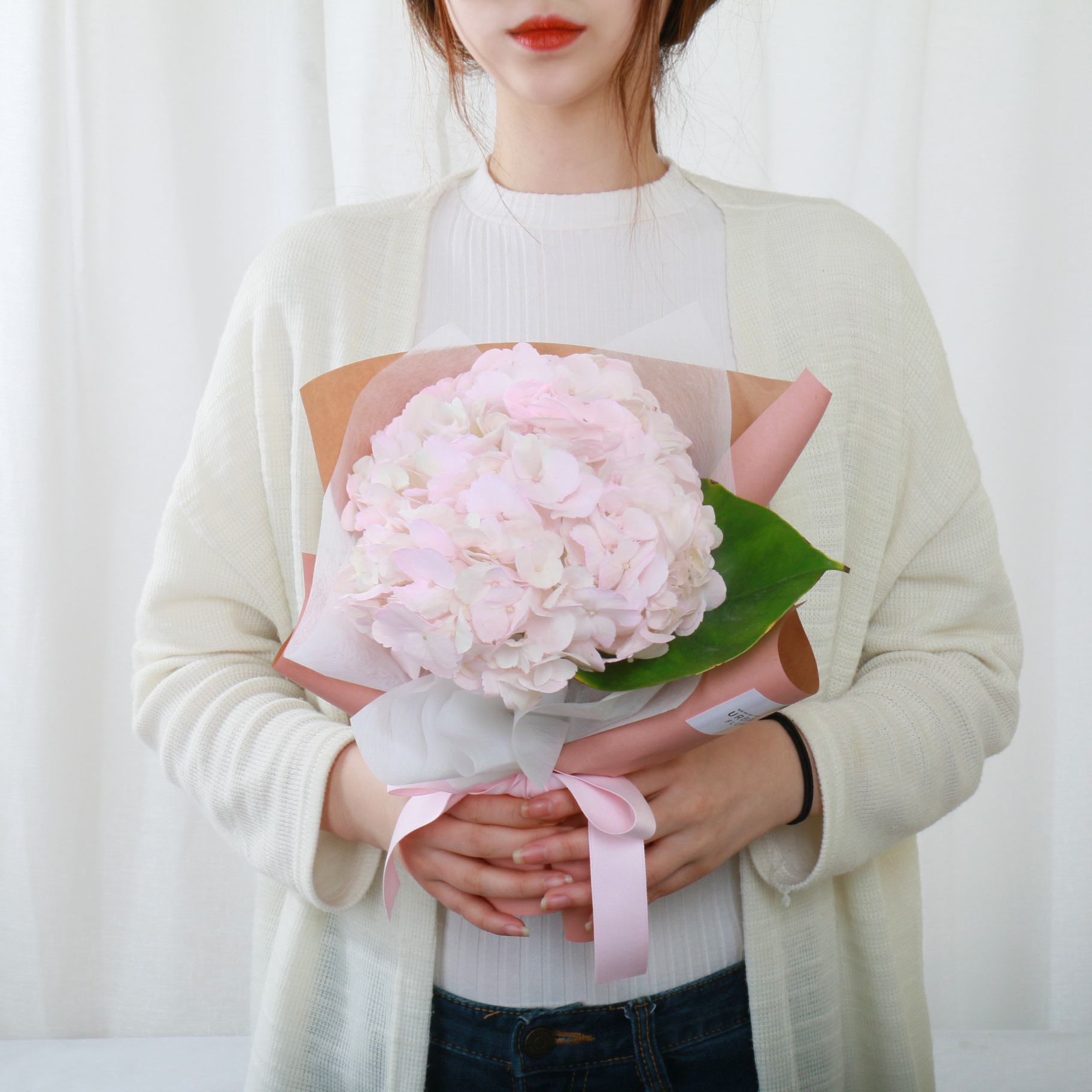 수국꽃다발 핑크 블루 생화 기념일 생일 축하 꽃배달 생화택배