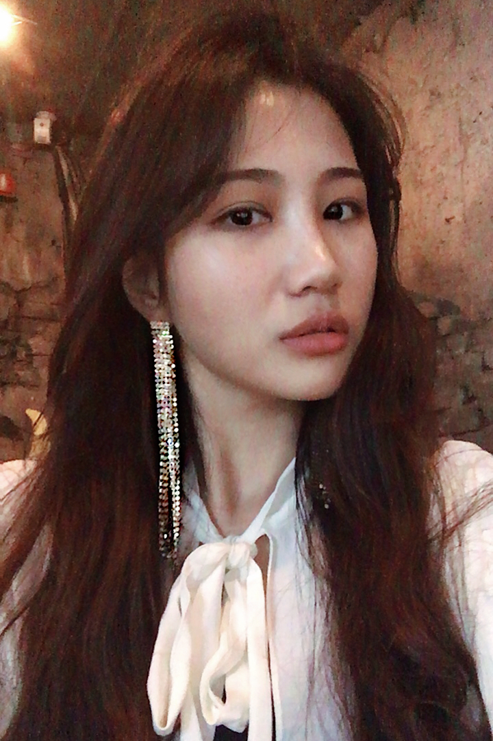 Luxurious Opal Light Glitter Gold Long Drop Earrin