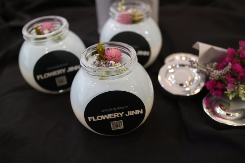 ALBUS Natural Soya Candle 5oz Flower Gift