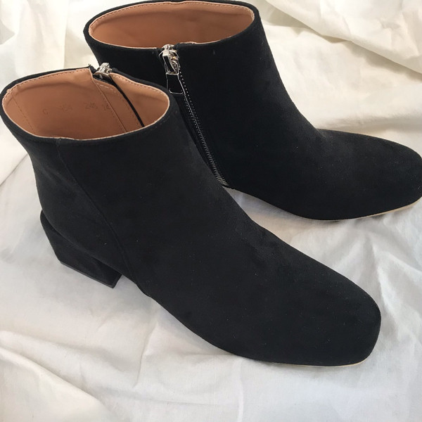 Suede Angle Boots Girls Midsole Heeled Winter Simp