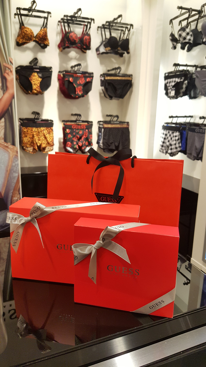 GUESS UNDERWEAR Real red couple SET Sexy underwear