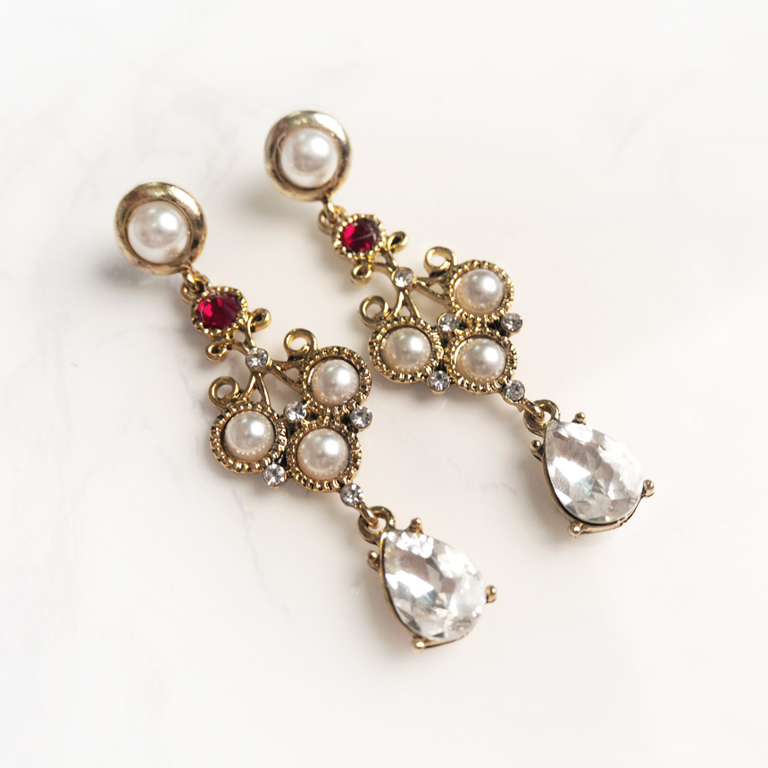 Bold Cubic Drop Earring Antique Girls Earring Vint