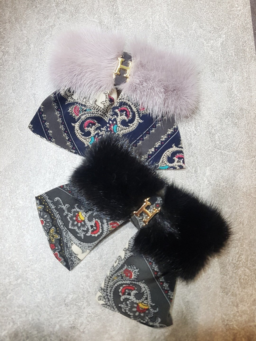 Hair Accessories Mink HI Scarf Ribbon Hairpin 5col