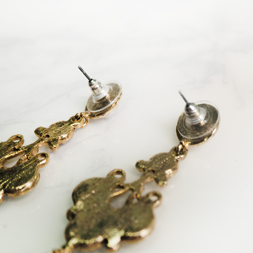 Bold Cubic Drop Earring Antique Girls Earring Vint