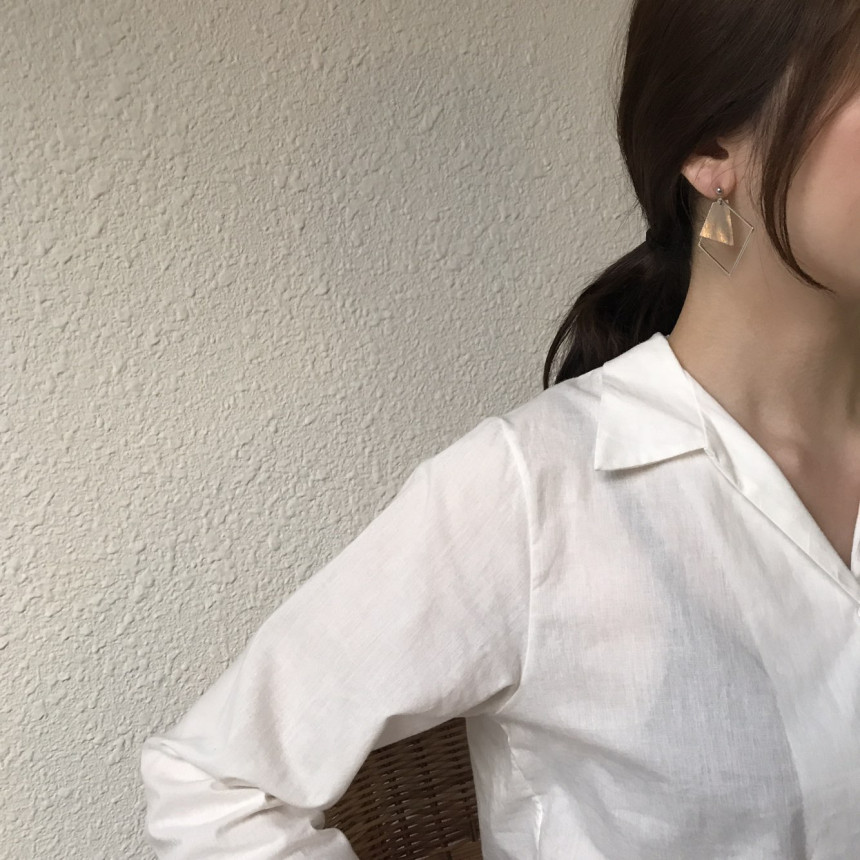 Curse Square Modern Drop Earrings 3color Unique an