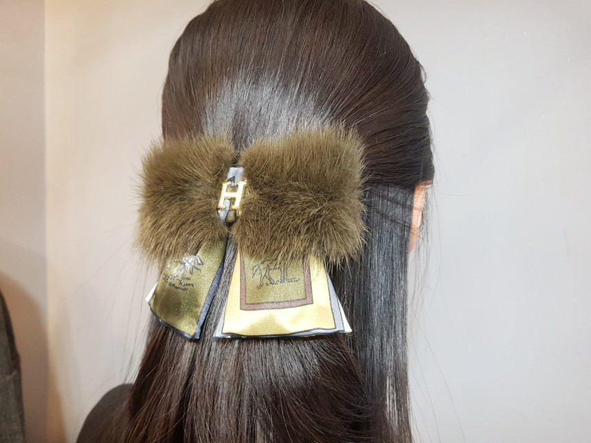 Hair Accessories Mink HI Scarf Ribbon Hairpin 5col