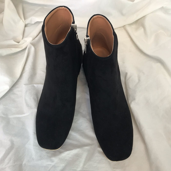 Suede Angle Boots Girls Midsole Heeled Winter Simp