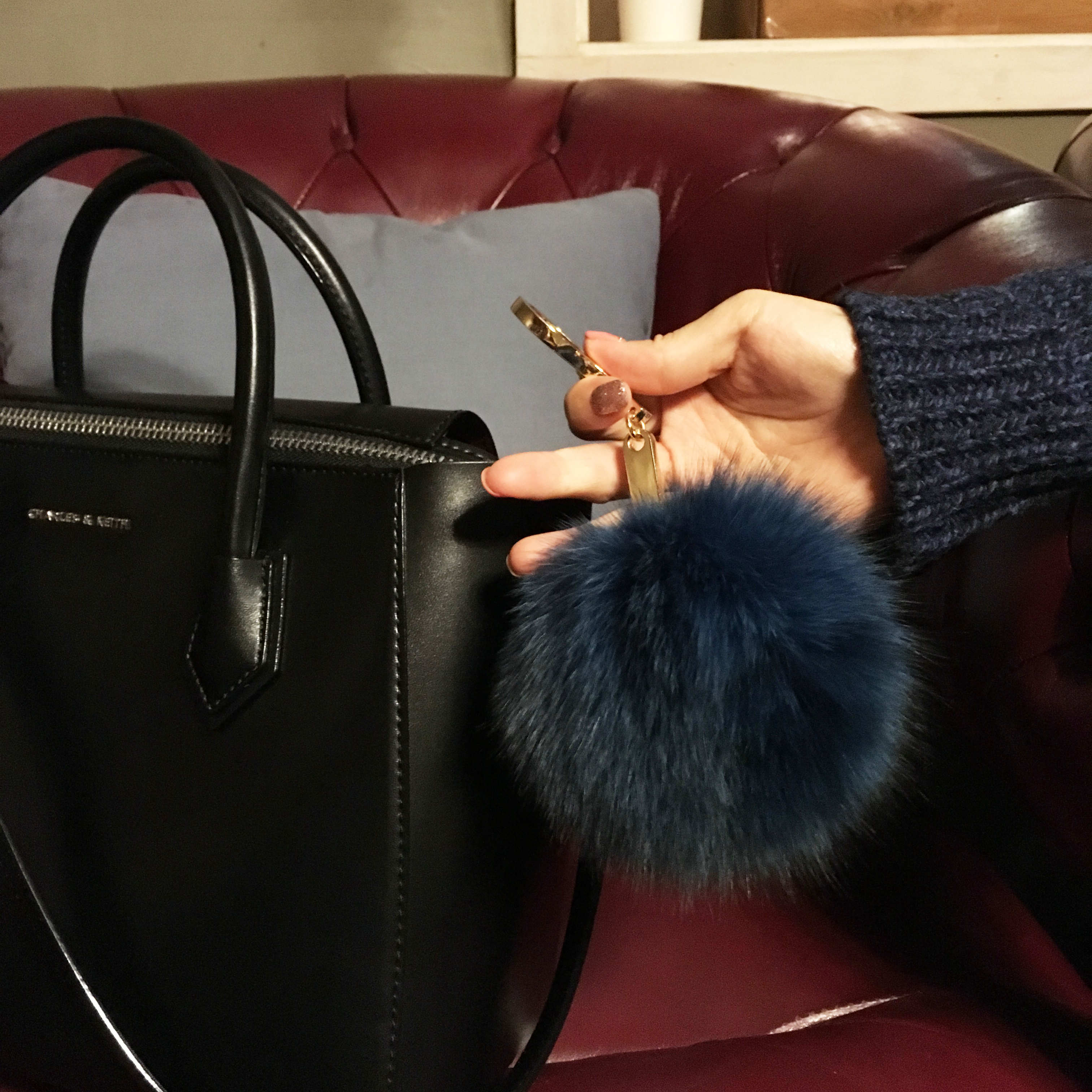 Daily Edition Free Shipping ♥ Two-tone fox fur key