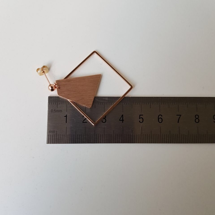 Curse Square Modern Drop Earrings 3color Unique an