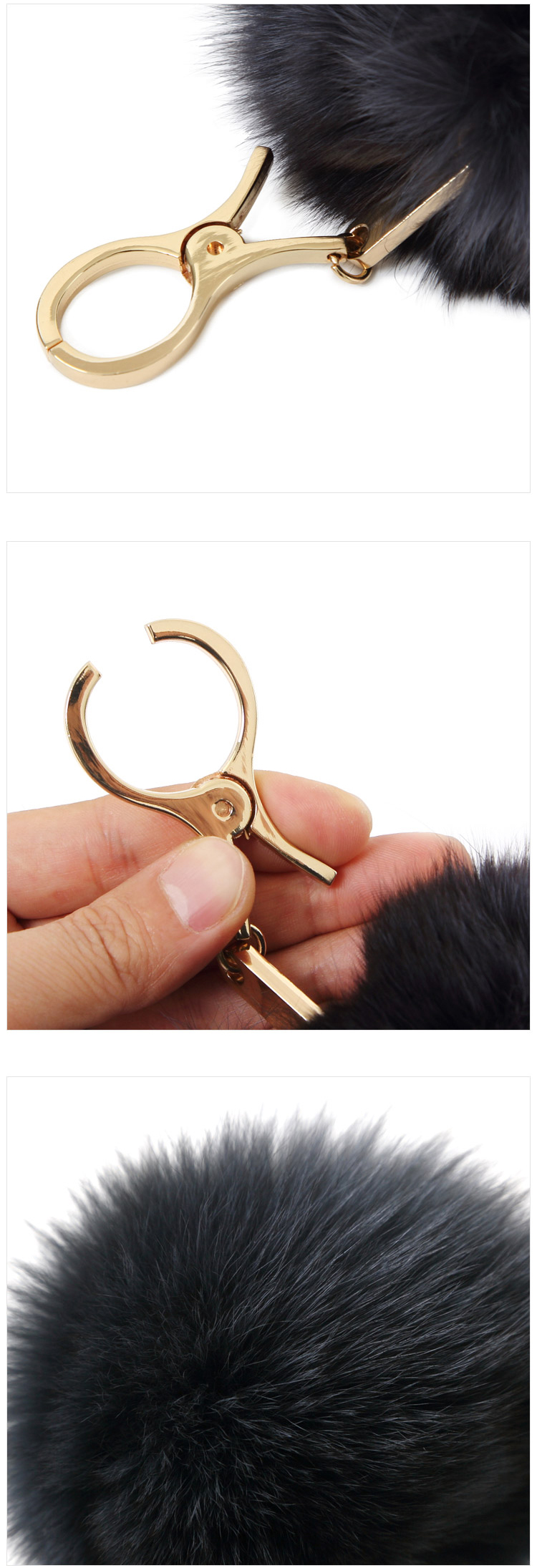 Daily Edition Free Shipping ♥ Two-tone fox fur key