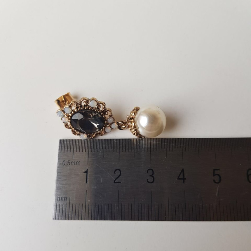 Rode L Antique Cubic Pearl Drop Earrings 4color St