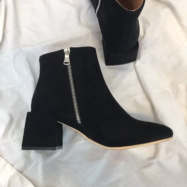 Suede Angle Boots Girls Midsole Heeled Winter Simp