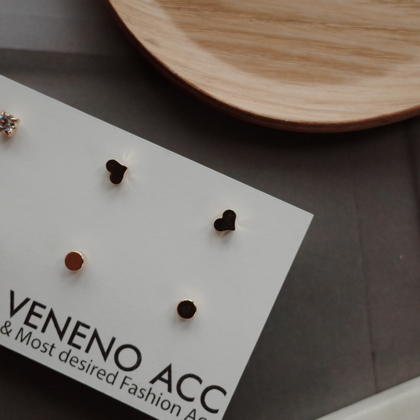 Bebe Heart 8SET Daily Simple Earrings Stylish Uniq