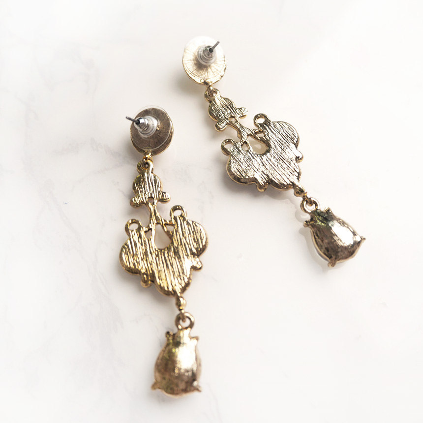 Bold Cubic Drop Earring Antique Girls Earring Vint