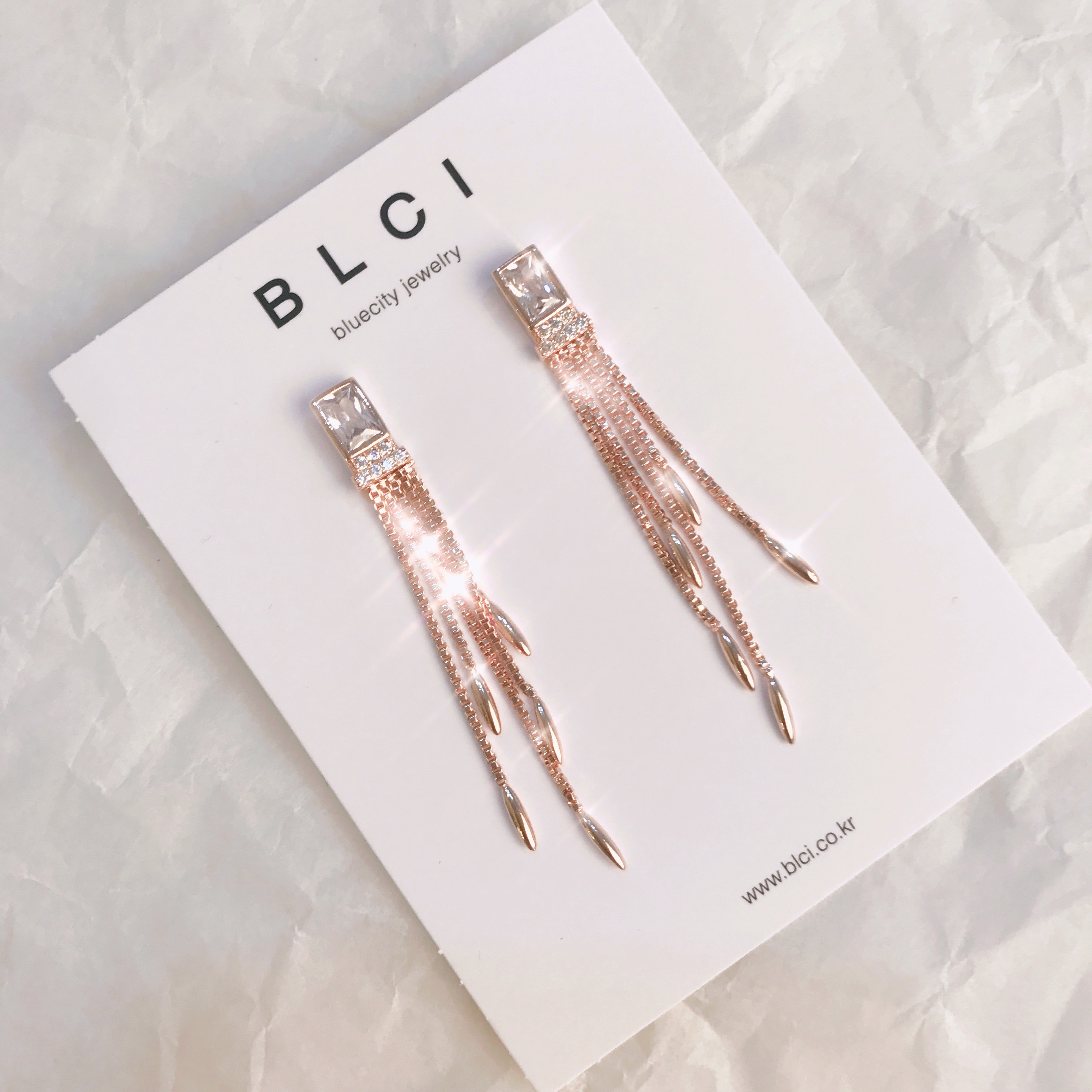 Silver hand drop earrings Glam Diamond Celebrity P