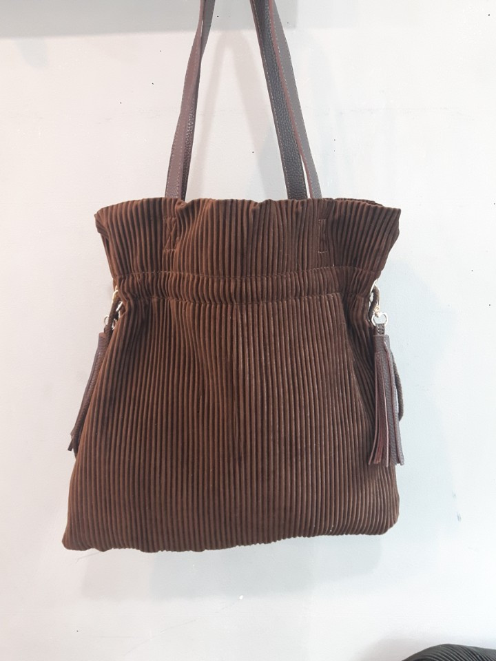 Velvet shirring eco bag ootd neat and fashionable 