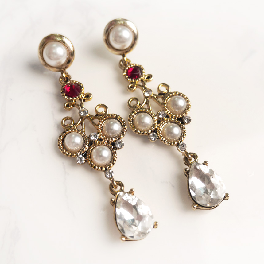 Bold Cubic Drop Earring Antique Girls Earring Vint