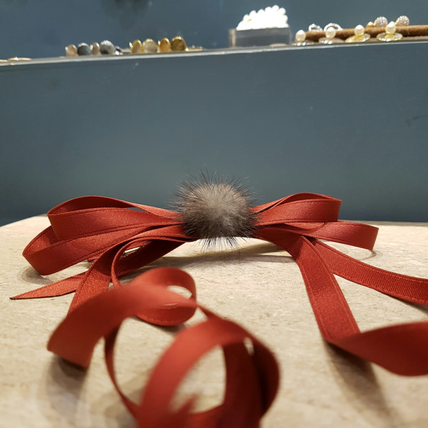 Hair Accessories Thin Line Matte Tail Ribbon Cente