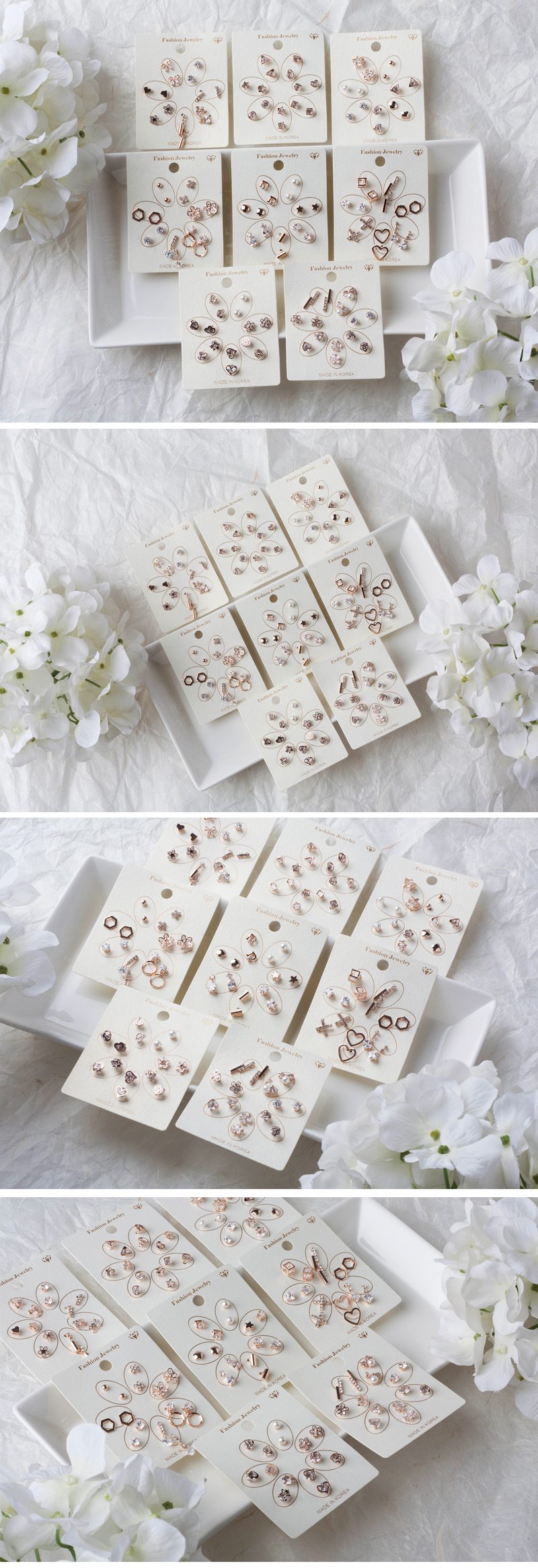 Mini earrings 14pc set 8 kinds Daily Basic