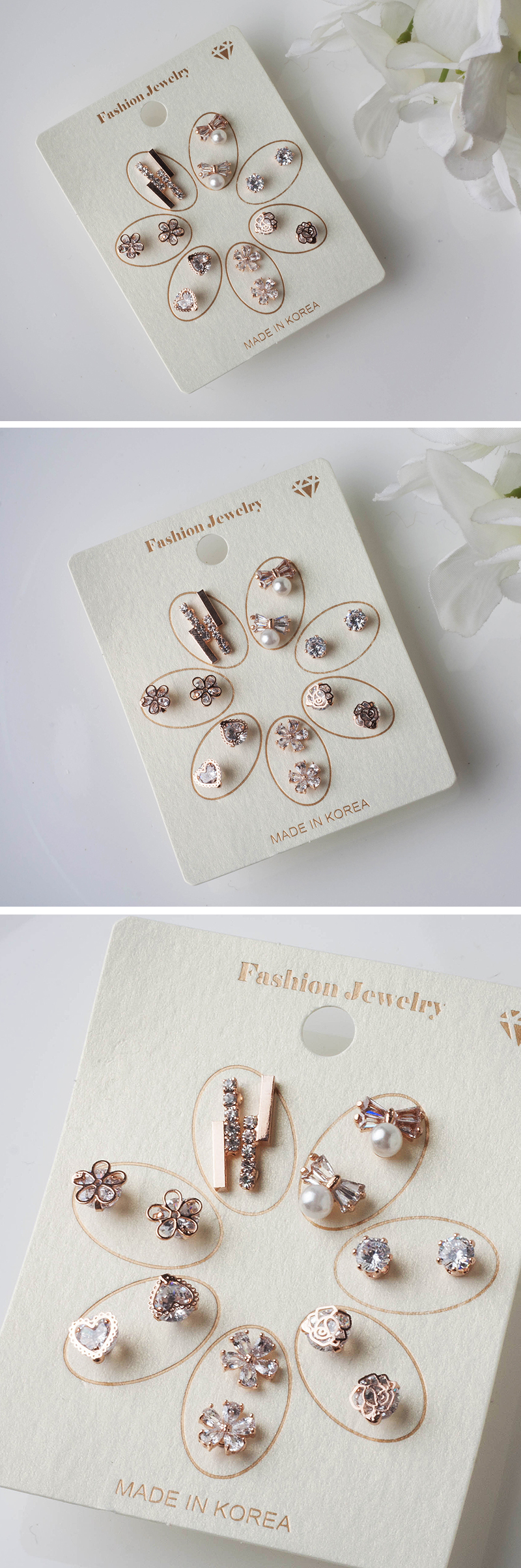 Mini earrings 14pc set 8 kinds Daily Basic