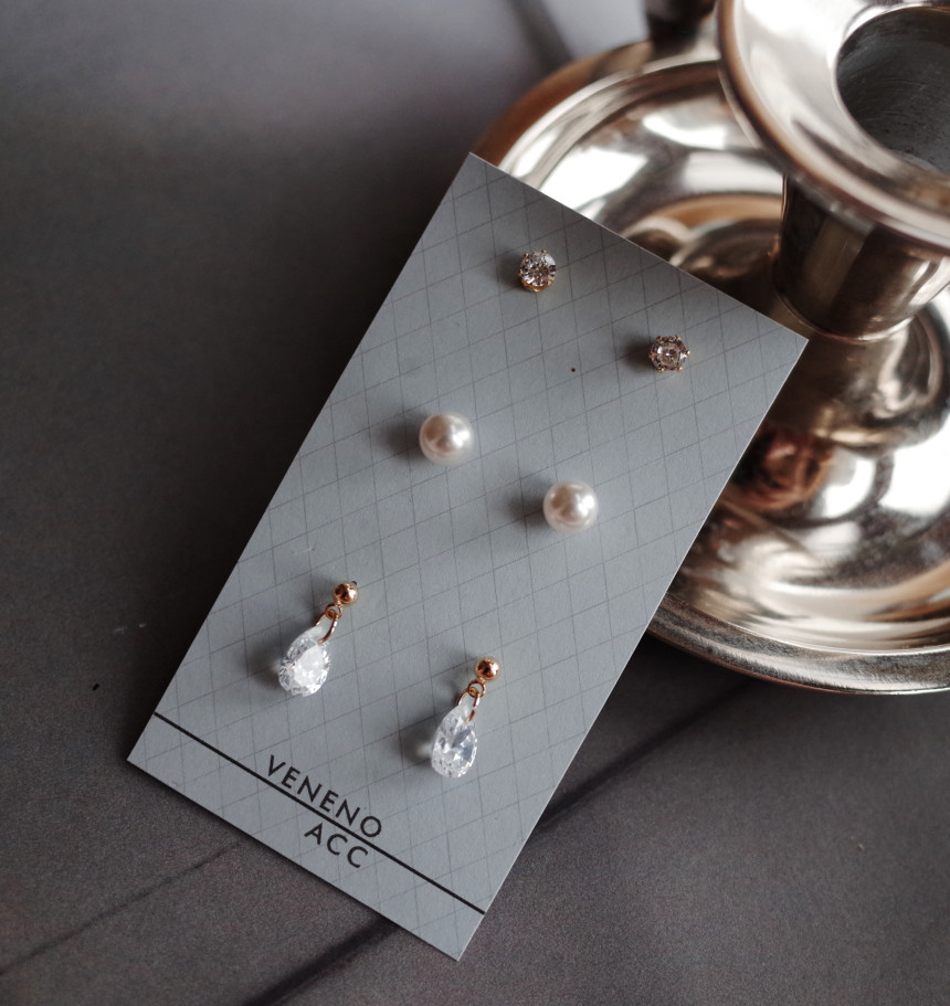 NO.44 Swarovski BASIC Modern Set Earrings Handmade