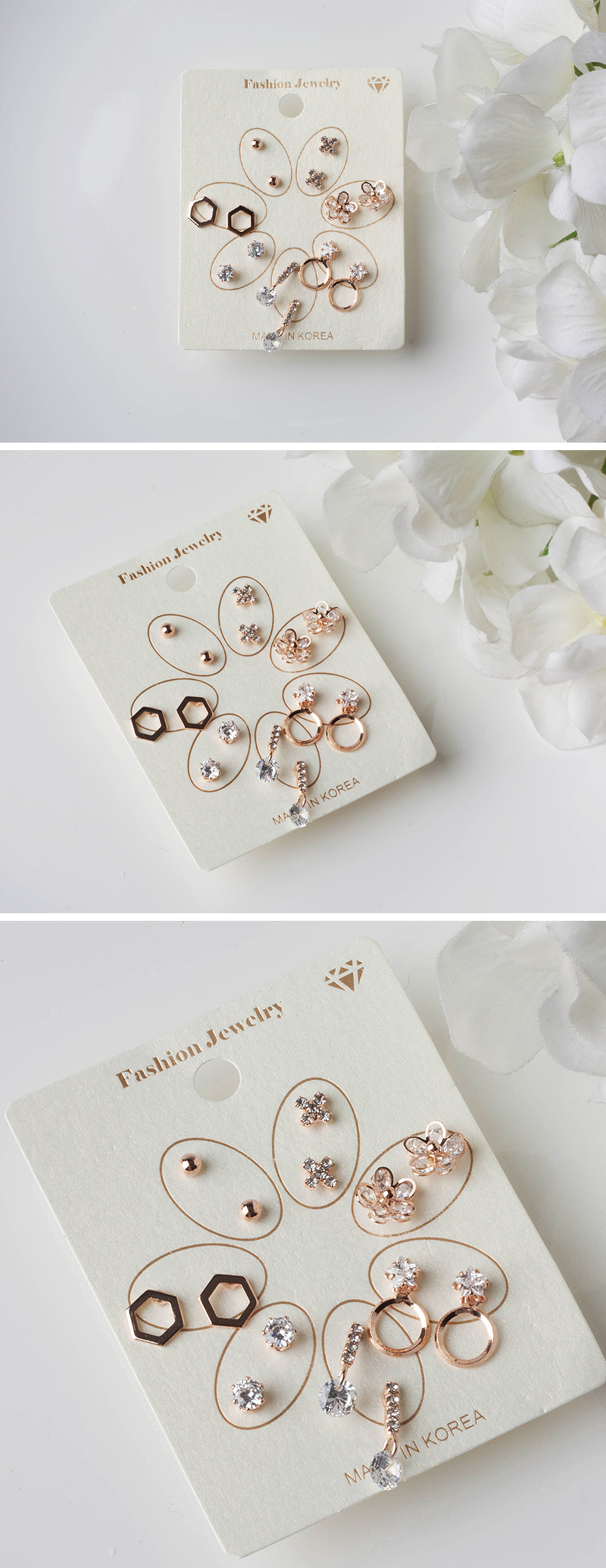 Mini earrings 14pc set 8 kinds Daily Basic