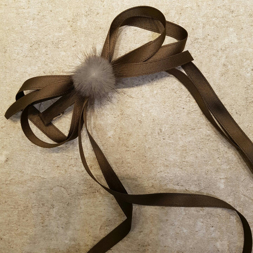 Hair Accessories Thin Line Matte Tail Ribbon Cente