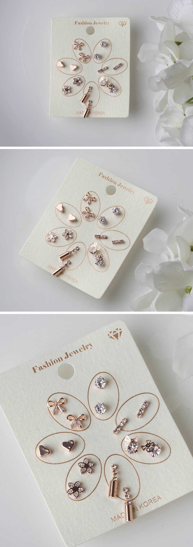 Mini earrings 14pc set 8 kinds Daily Basic