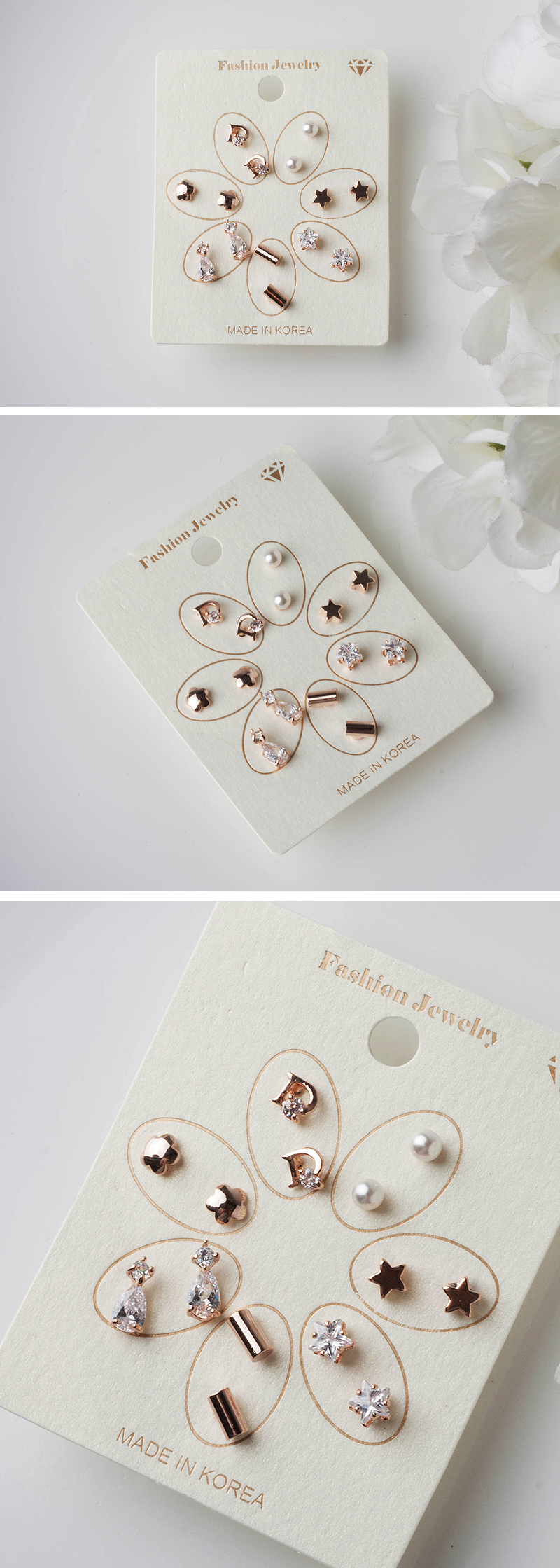 Mini earrings 14pc set 8 kinds Daily Basic