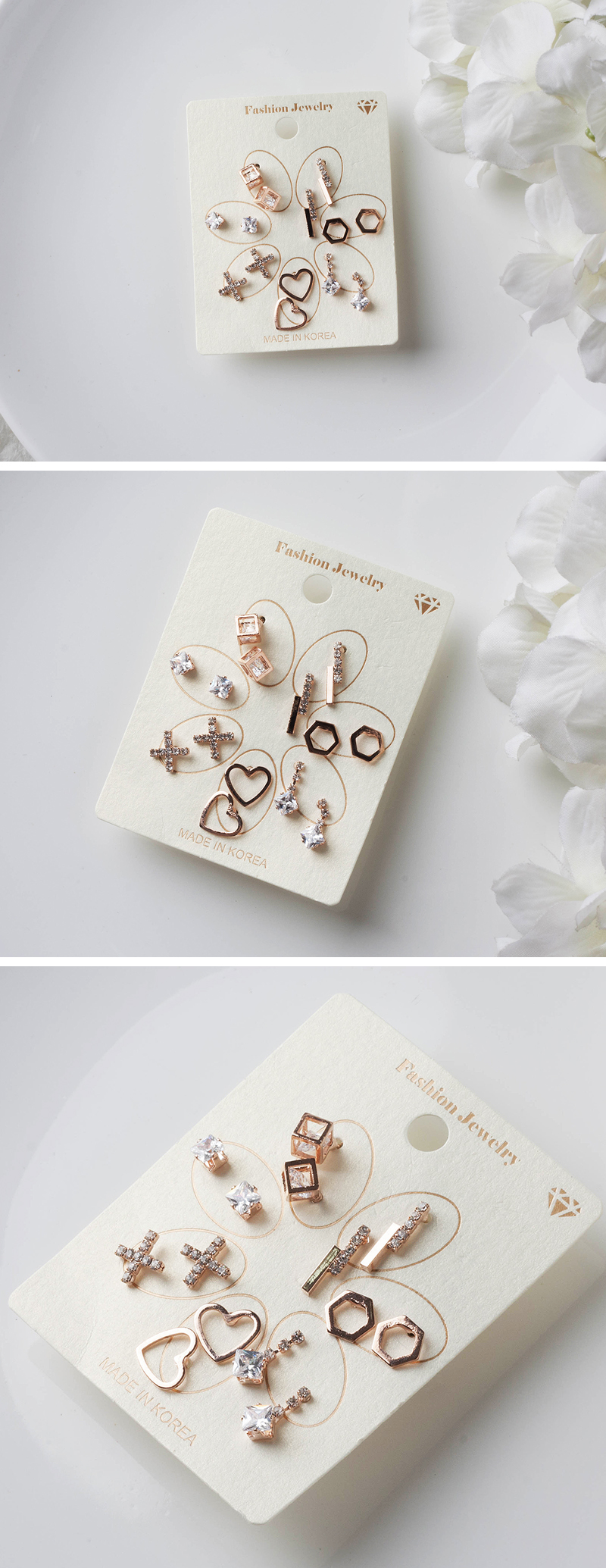 Mini earrings 14pc set 8 kinds Daily Basic