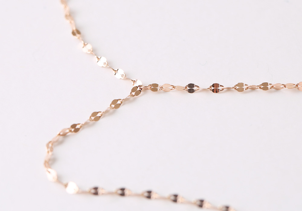 Lovely sleek Waiting Necklace 14K gold 14k long 14