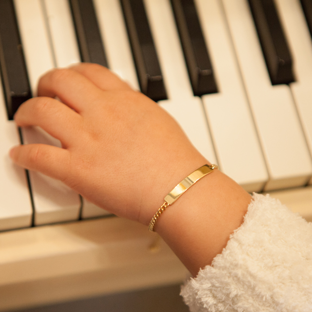 14k 18k 아기 스틱 미아 방지 금 팔찌