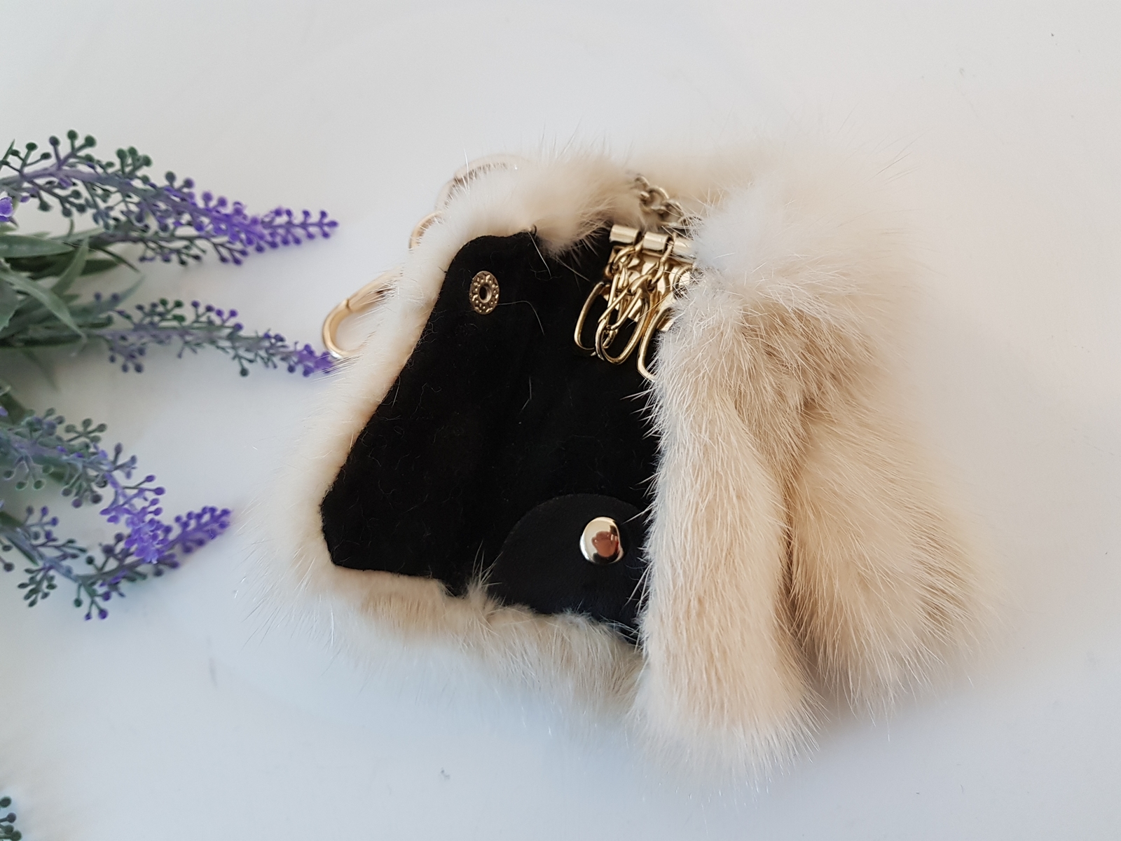 Mink coat Key ring key holder Fox gift