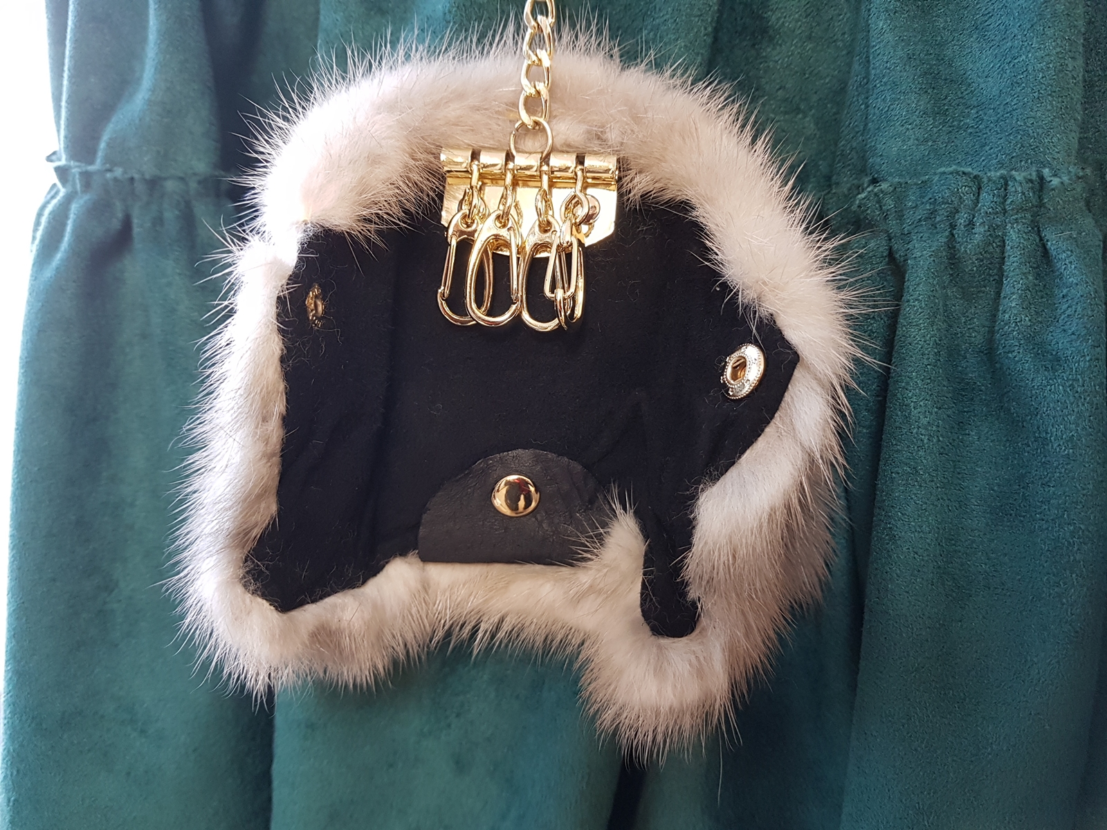 Mink coat Key ring key holder Fox gift