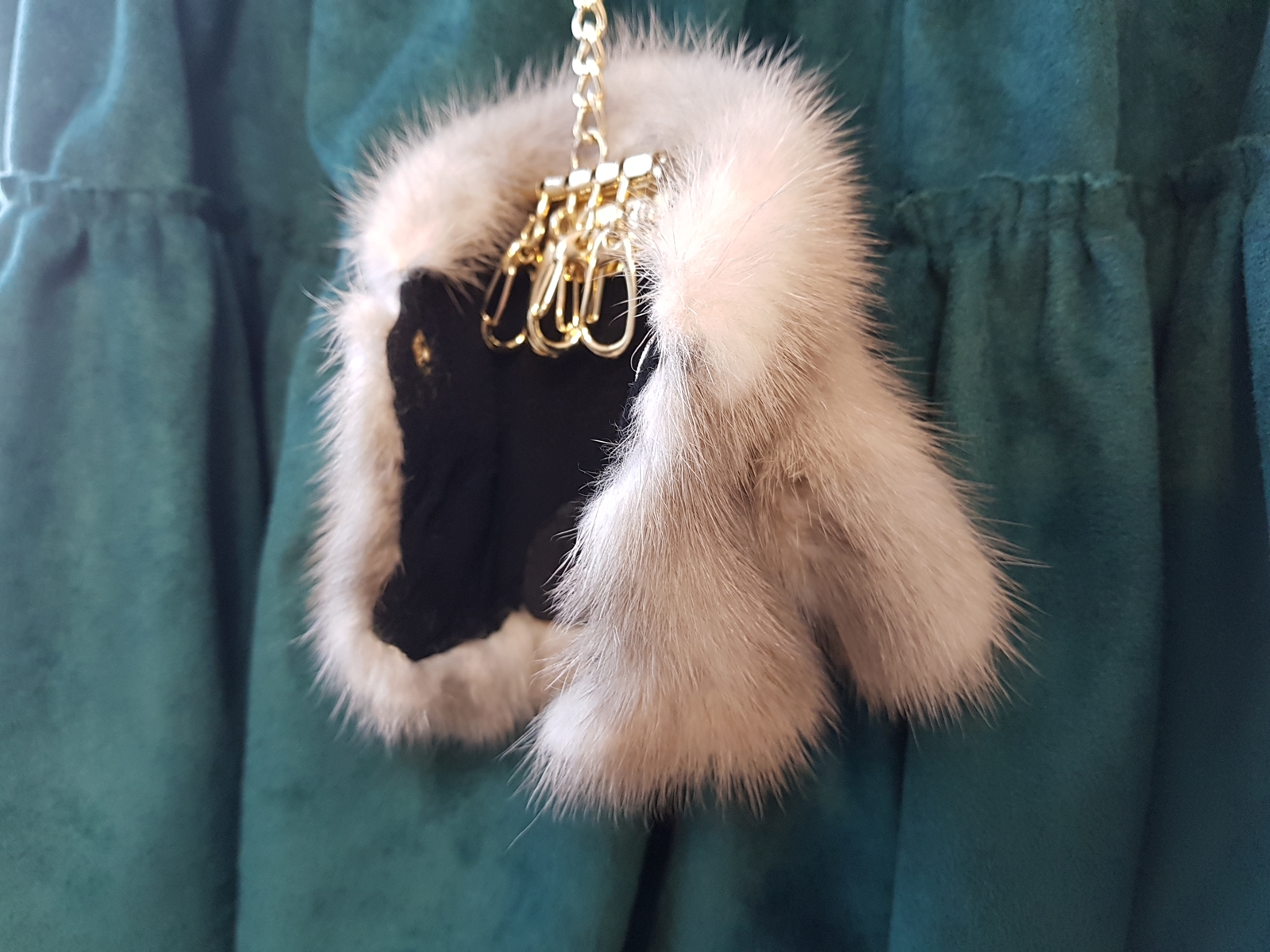 Mink coat Key ring key holder Fox gift