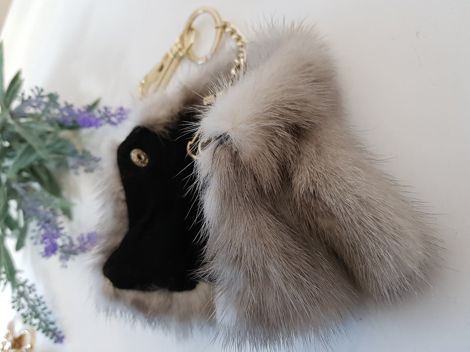 Mink coat Key ring key holder Fox gift