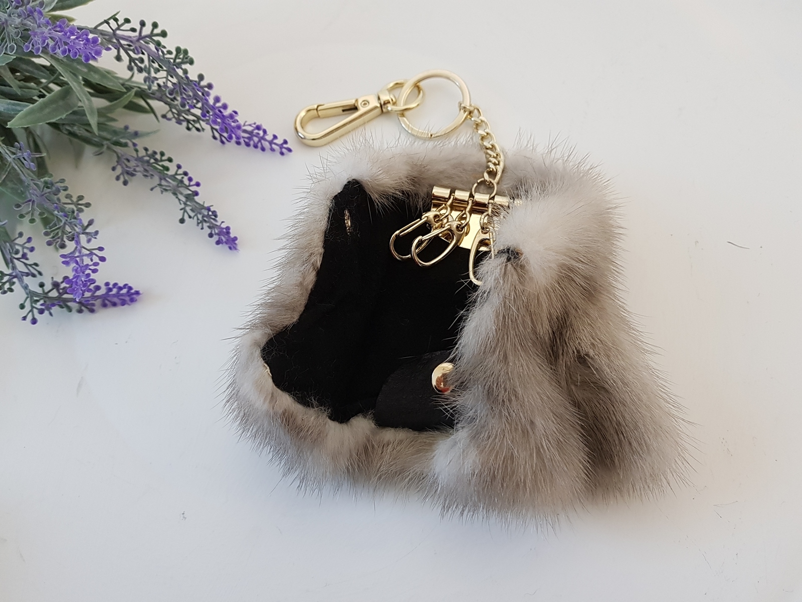 Mink coat Key ring key holder Fox gift