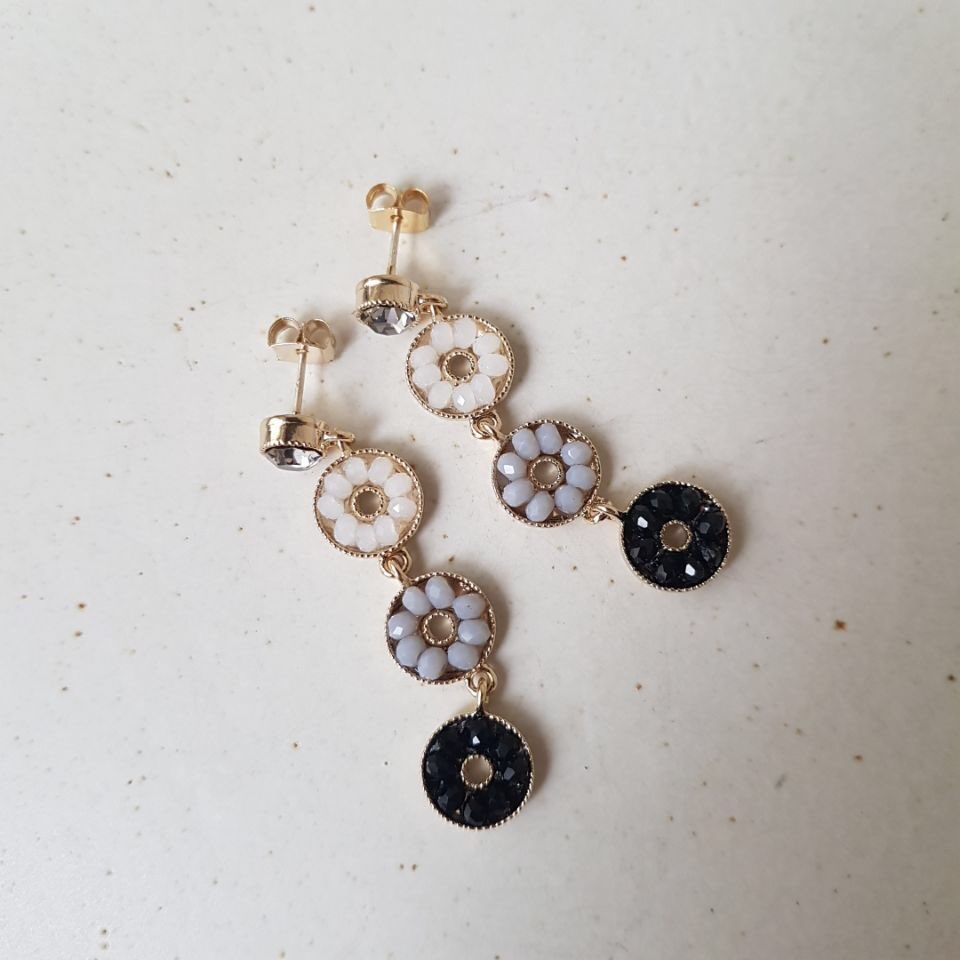 Dora Flower Antique Drop Earrings 3color Women'